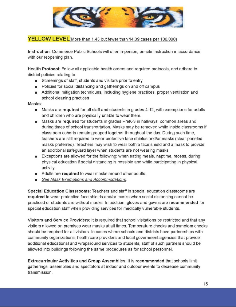 Yellow Level Safety Protocols
