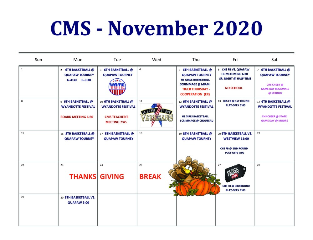 CMS - November 2020 Calendar