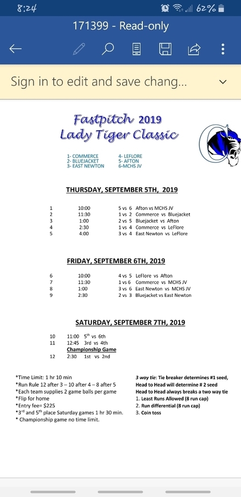 2019 Lady Tiger Classic