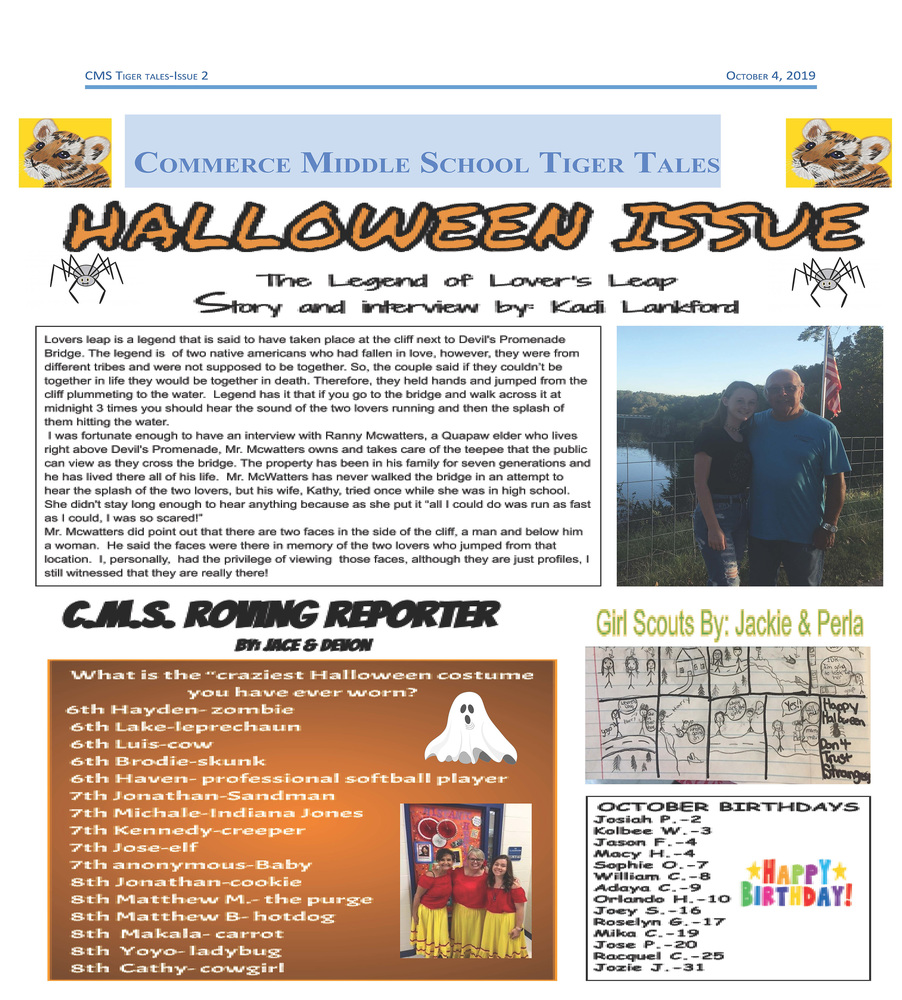 CMS Tiger Tales (October 4, 2019)