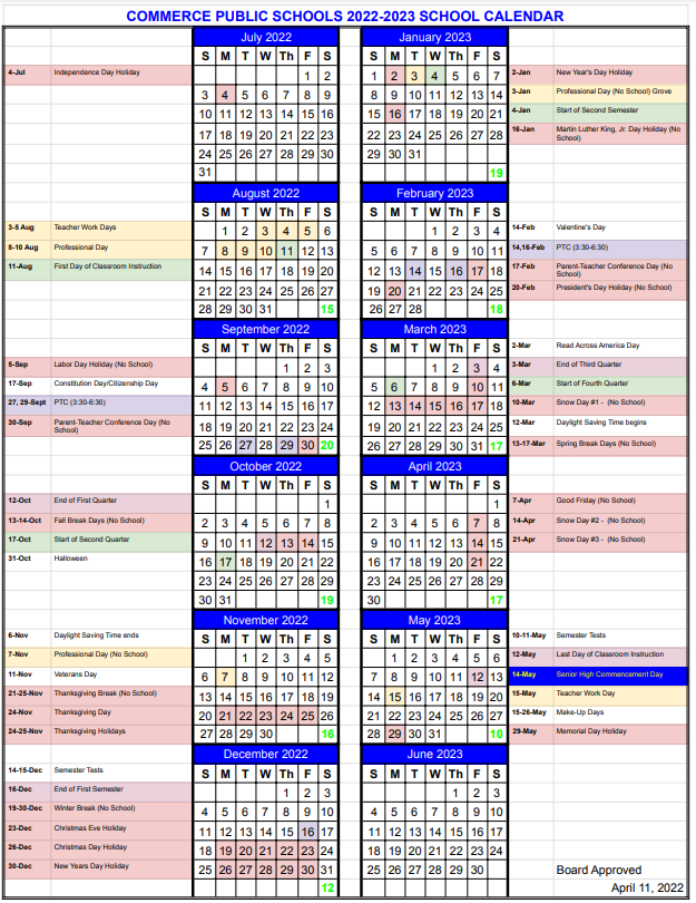 22-23 Calendar