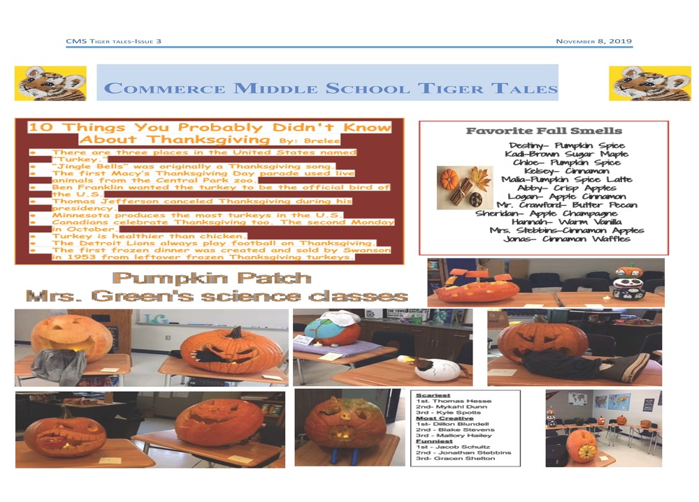 CMS Tiger Tales (November 8, 2019)