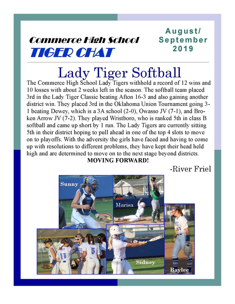 August-September 2019 Tiger Chat p. 1