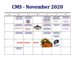 CMS - November 2020 Calendar