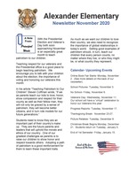 Alexander Elementary  Newsletter November 2020