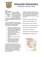 Alexander Elementary Newsletter October 2020