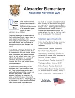 Alexander Elementary Newsletter November 2020